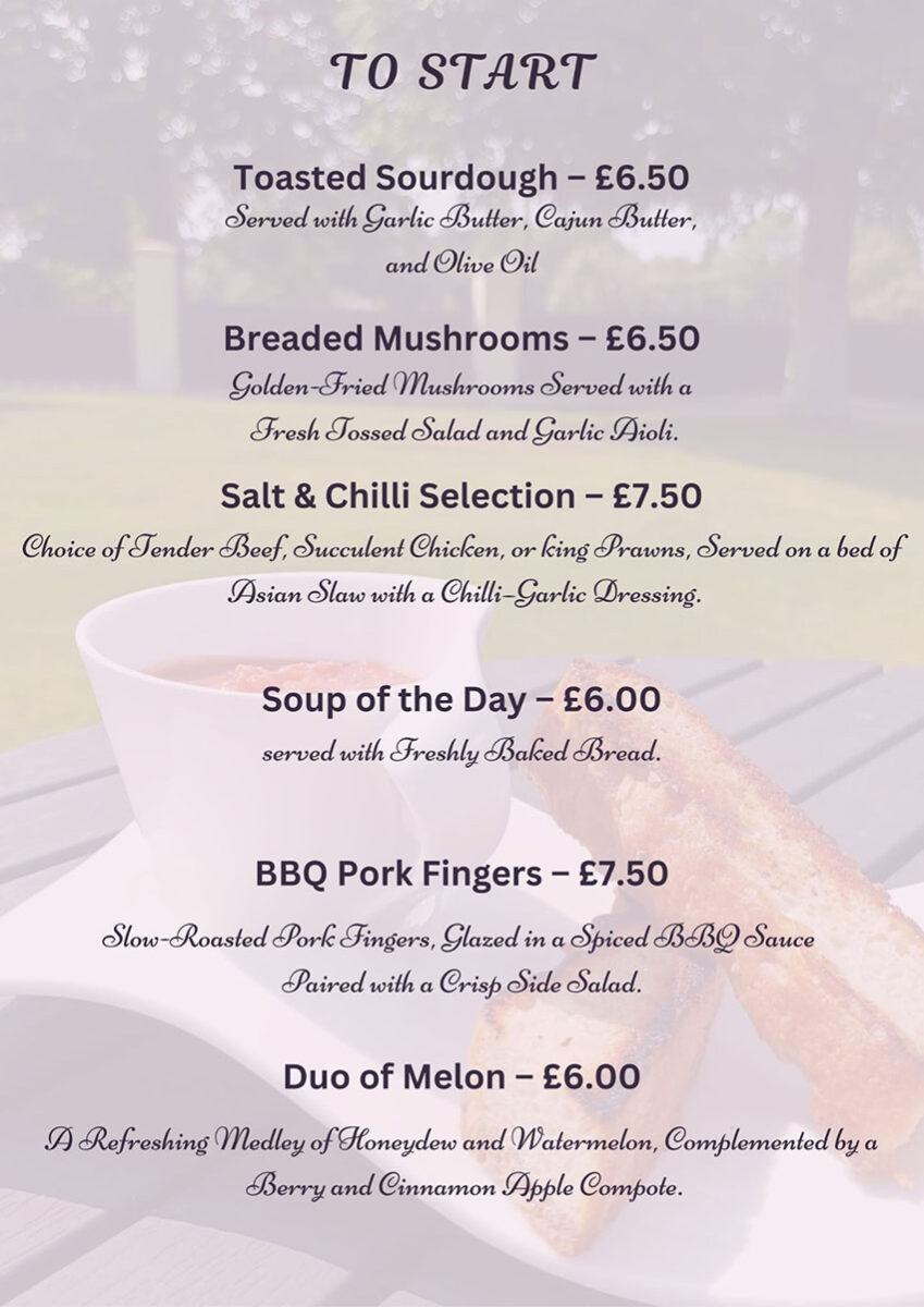 Starters Menu